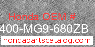 Honda 81400-MG9-680ZB genuine part number image