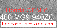 Honda 81400-MG9-940ZC genuine part number image