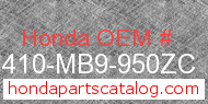 Honda 81410-MB9-950ZC genuine part number image