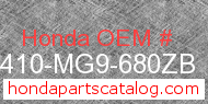 Honda 81410-MG9-680ZB genuine part number image