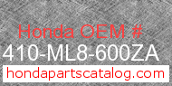 Honda 81410-ML8-600ZA genuine part number image