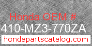Honda 81410-MZ3-770ZA genuine part number image