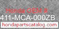 Honda 81411-MCA-000ZB genuine part number image