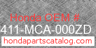 Honda 81411-MCA-000ZD genuine part number image