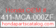 Honda 81411-MCA-000ZF genuine part number image