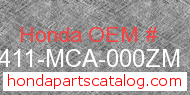 Honda 81411-MCA-000ZM genuine part number image