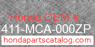 Honda 81411-MCA-000ZP genuine part number image