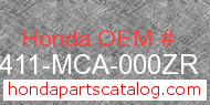 Honda 81411-MCA-000ZR genuine part number image