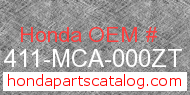 Honda 81411-MCA-000ZT genuine part number image
