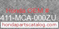 Honda 81411-MCA-000ZU genuine part number image