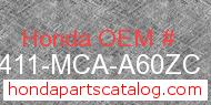 Honda 81411-MCA-A60ZC genuine part number image