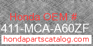 Honda 81411-MCA-A60ZF genuine part number image
