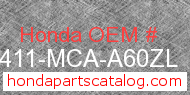 Honda 81411-MCA-A60ZL genuine part number image