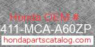 Honda 81411-MCA-A60ZP genuine part number image