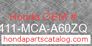 Honda 81411-MCA-A60ZQ genuine part number image