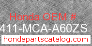 Honda 81411-MCA-A60ZS genuine part number image
