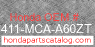 Honda 81411-MCA-A60ZT genuine part number image
