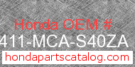 Honda 81411-MCA-S40ZA genuine part number image
