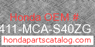 Honda 81411-MCA-S40ZG genuine part number image