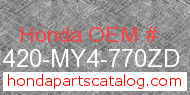 Honda 81420-MY4-770ZD genuine part number image