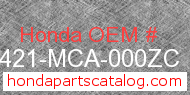 Honda 81421-MCA-000ZC genuine part number image