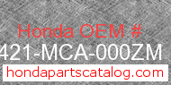 Honda 81421-MCA-000ZM genuine part number image