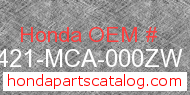 Honda 81421-MCA-000ZW genuine part number image
