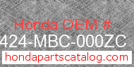 Honda 81424-MBC-000ZC genuine part number image