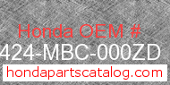 Honda 81424-MBC-000ZD genuine part number image