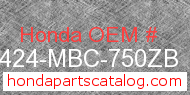 Honda 81424-MBC-750ZB genuine part number image