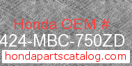 Honda 81424-MBC-750ZD genuine part number image