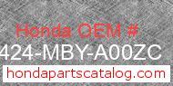 Honda 81424-MBY-A00ZC genuine part number image
