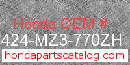 Honda 81424-MZ3-770ZH genuine part number image