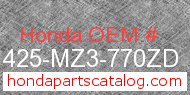 Honda 81425-MZ3-770ZD genuine part number image