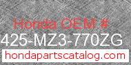 Honda 81425-MZ3-770ZG genuine part number image