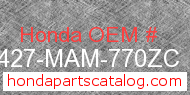 Honda 81427-MAM-770ZC genuine part number image