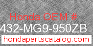 Honda 81432-MG9-950ZB genuine part number image