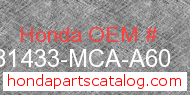 Honda 81433-MCA-A60 genuine part number image
