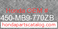 Honda 81450-MB9-770ZB genuine part number image