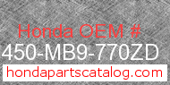 Honda 81450-MB9-770ZD genuine part number image