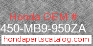 Honda 81450-MB9-950ZA genuine part number image