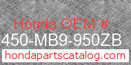 Honda 81450-MB9-950ZB genuine part number image