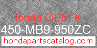 Honda 81450-MB9-950ZC genuine part number image