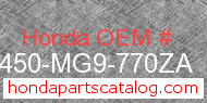 Honda 81450-MG9-770ZA genuine part number image