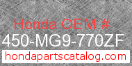 Honda 81450-MG9-770ZF genuine part number image
