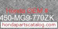 Honda 81450-MG9-770ZK genuine part number image