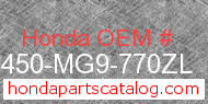 Honda 81450-MG9-770ZL genuine part number image