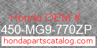 Honda 81450-MG9-770ZP genuine part number image
