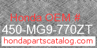 Honda 81450-MG9-770ZT genuine part number image