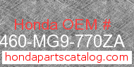 Honda 81460-MG9-770ZA genuine part number image